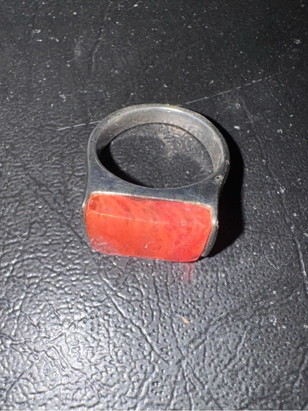 Silver Ring with RHODOCHROSITE Red GemStone